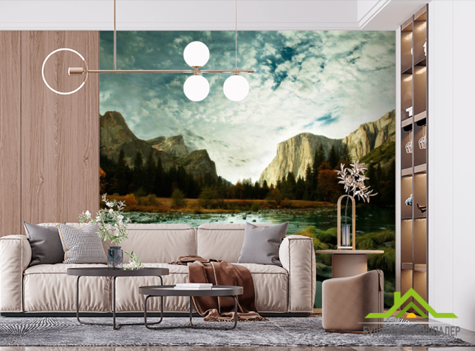 выбрать Фотошпалери Хмурное небо, гори Фотошпалери Гори на стіну