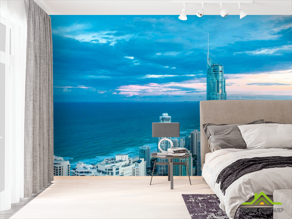 Фотообои Высотки берег моря