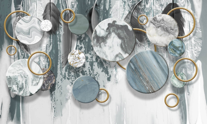 Фотошпалери 3Д пір'я