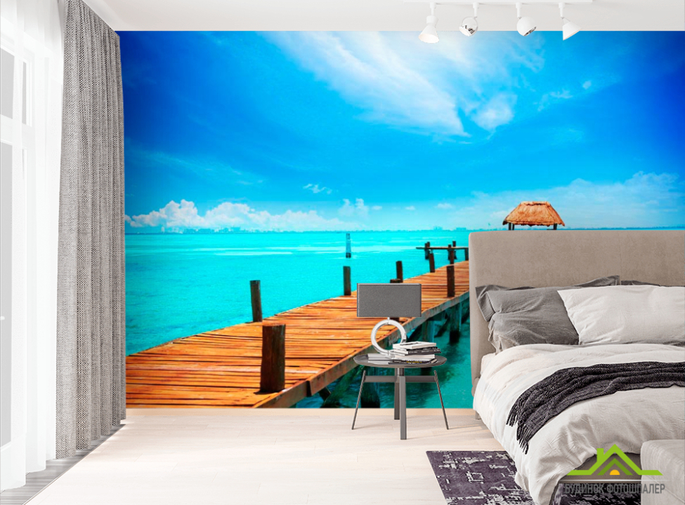 выбрать Фотообои Причал, ведущий в залив Фотообои Причал на стену