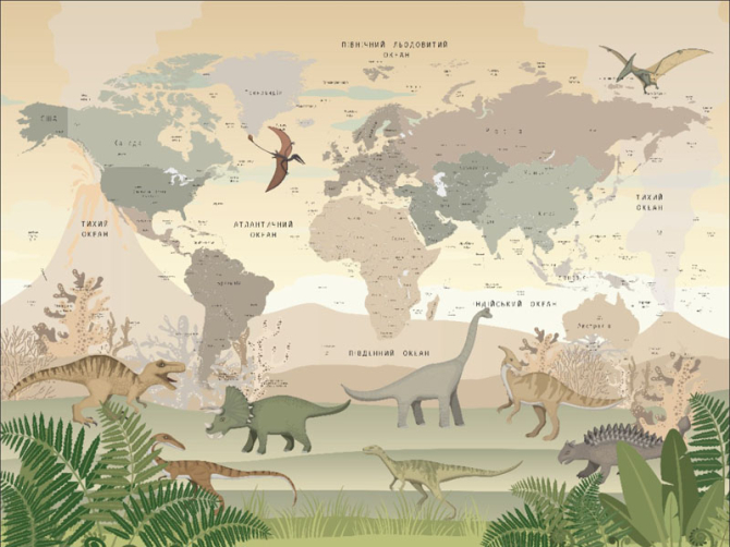 Фотошпалери дитяча карта світу