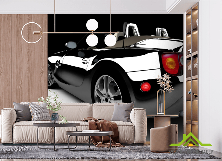Фотошпалери чорний блискучий автомобіль