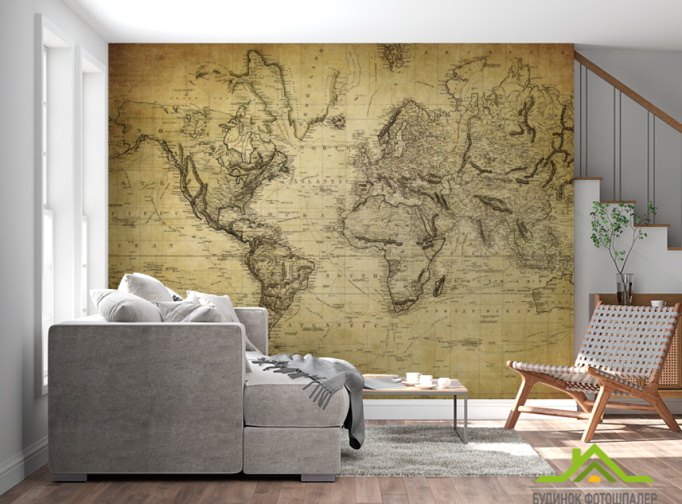 выбрать Фотообои Старинная карта мира Фотообои карта Мира на стену