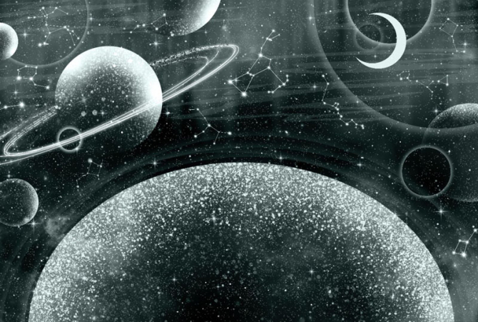 Фотообои Дизайнерские планеты коричневый оттенок