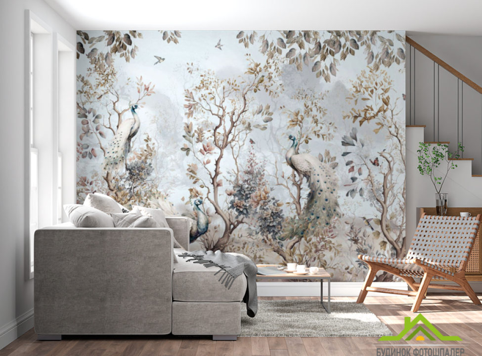 выбрать Фотошпалери гілки і павичі Фотообої по стилю на стіну