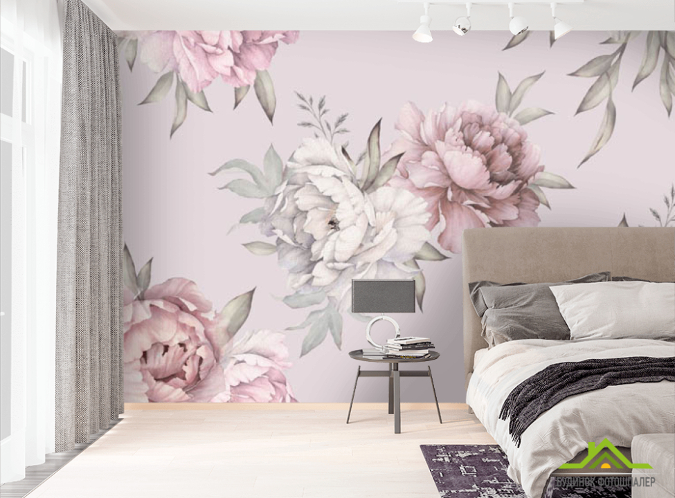 выбрать Фотошпалери Аквварельние півонії Фотошпалери Квіти на стіну