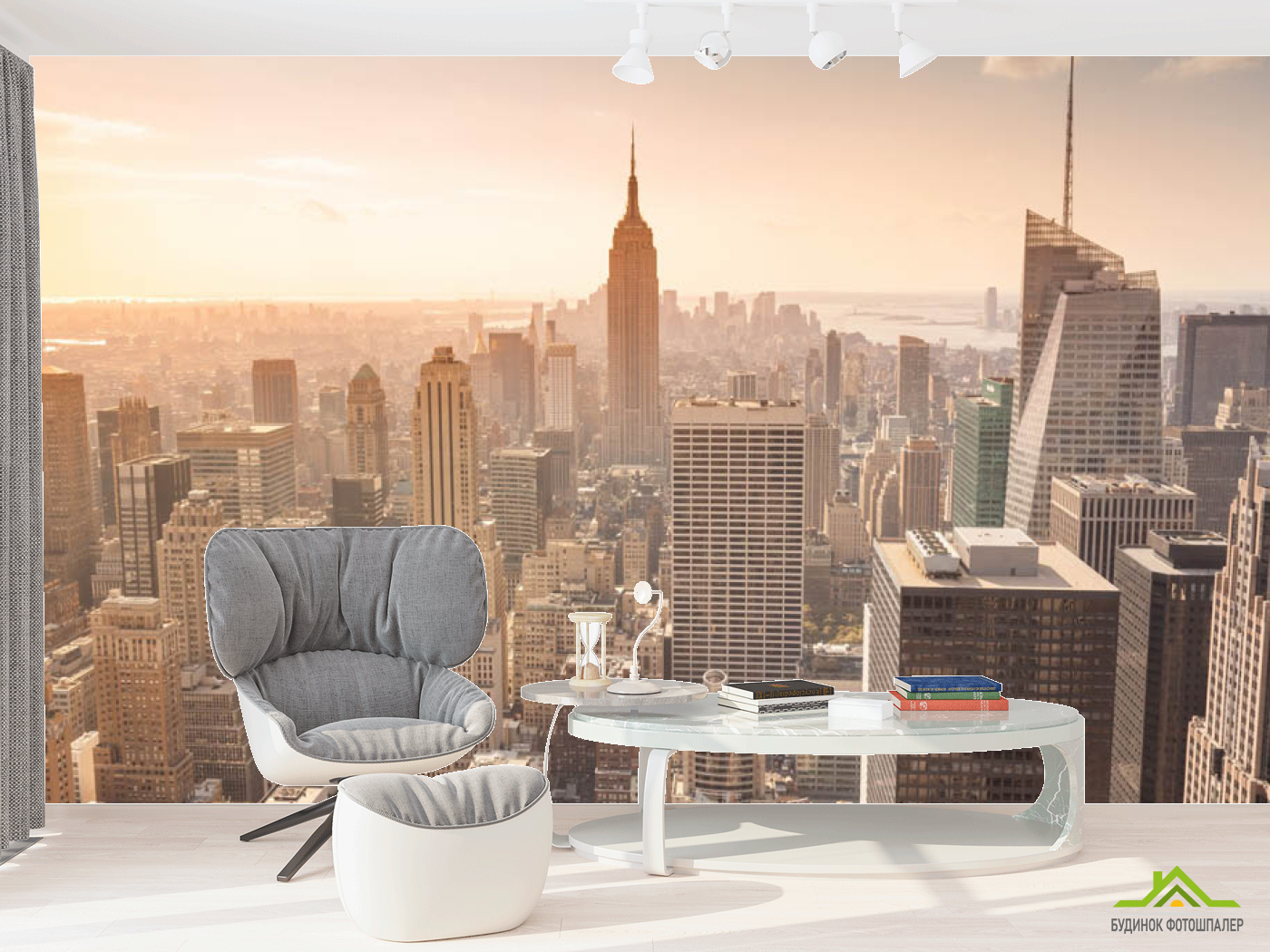 Фотошпалери місто на заході сонця