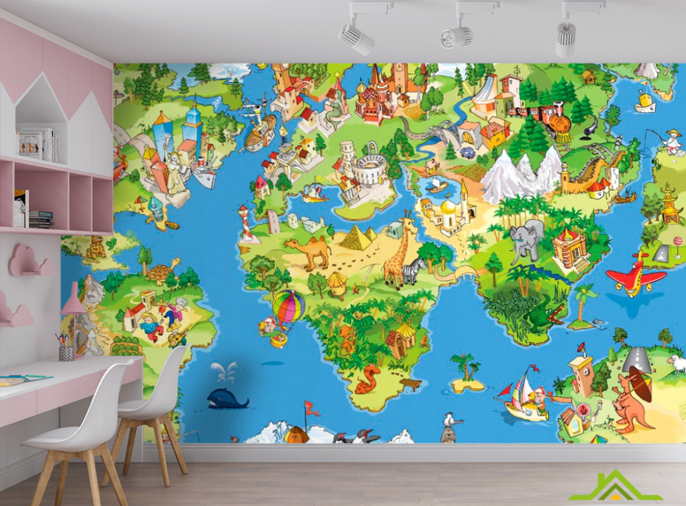 выбрать Фотошпалери Карта казкового світу Фотошпалери для малюків на стіну