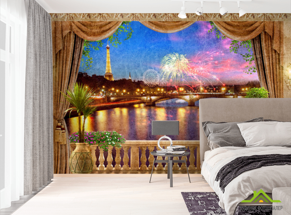 выбрать Фотошпалери Фреска вид на Париж Фотошпалери Фрески на стіну