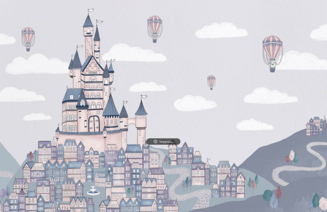 Фотообои Замок и воздушные шары
