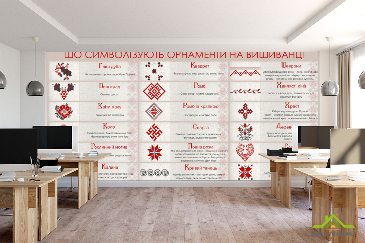 Фотошпалери символіка орнамент вишиванки.