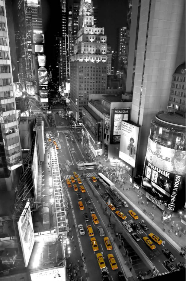 Фотообои ЧБ вид на город