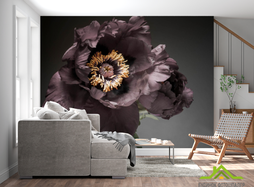 выбрать Фотошпалери Вінтажний темний квітка Фотошпалери Квіти на стіну