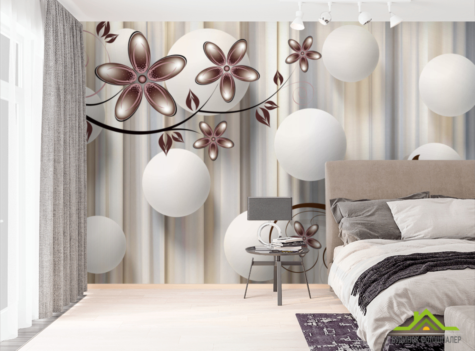 выбрать Фотошпалери Квіти на коричневому тлі Фотошпалери квіти 3d на стіну