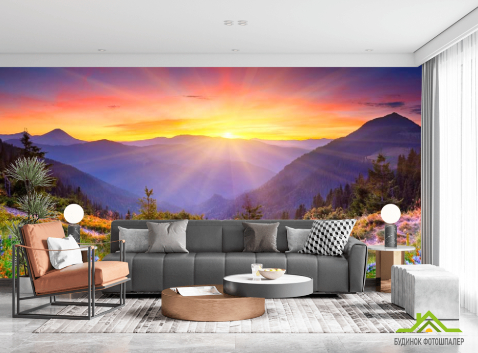 выбрать Фотообои Рассвет в горах Фотообои Горы на стену