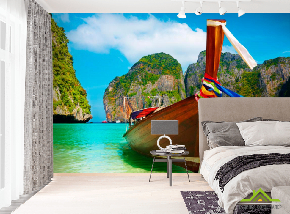 выбрать Фотообои Лодка в бирюзовых водах Фотообои Корабли на стену