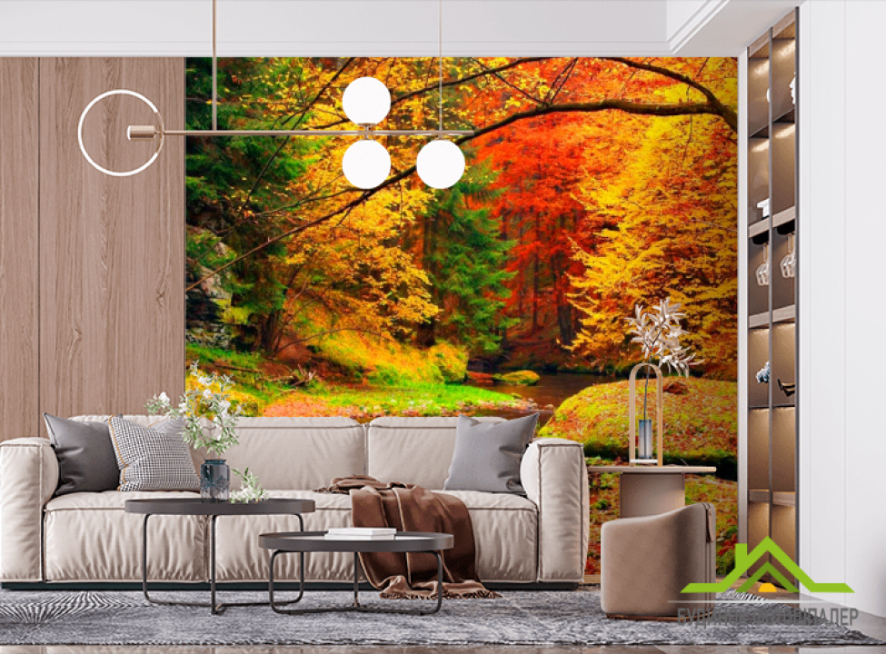 выбрать Фотообои Вода, ручей, осень Фотообои лес на стену