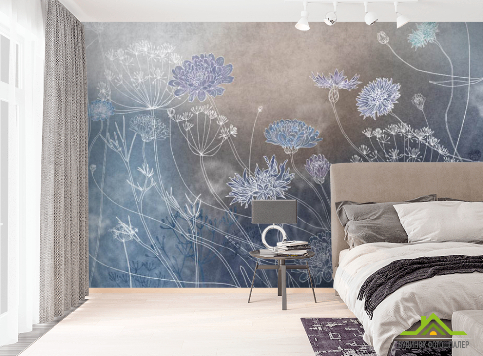 выбрать Фотошпалери сині волошки Фотошпалери Квіти на стіну