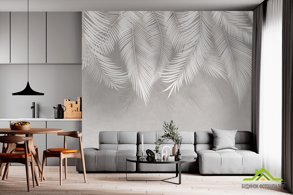 Шпалери з листям леруа