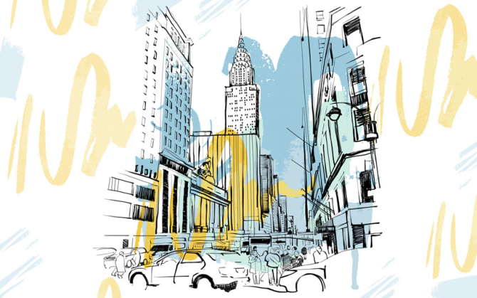 Фотошпалери Місто в стилі ілюстрацій