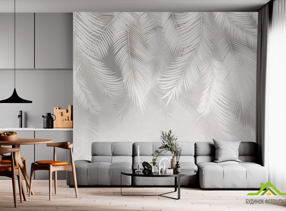 выбрать Фотообои Веточки с тоненьких листиков Фотообои Дизайнерские листья на стену