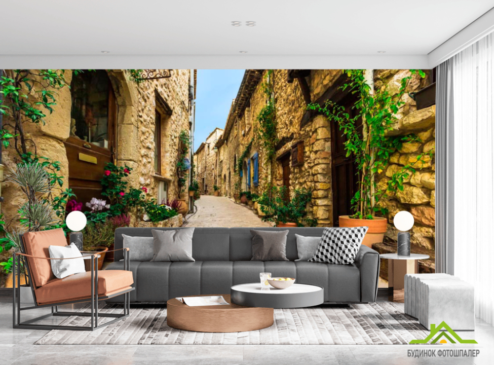 выбрать Фотошпалери Вузькі вулиці в старому селі Фотошпалери Вулиці на стіну