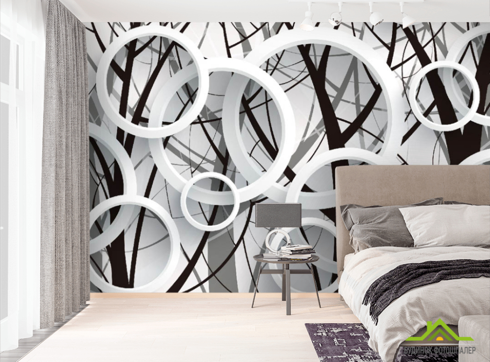 выбрать Фотошпалери 3Д круги Фотошпалери 3Д на стіну