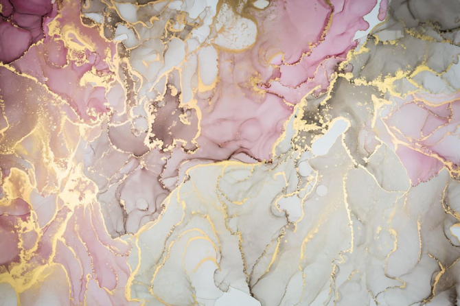 Фотошпалери Рожевий мамур з золотом.