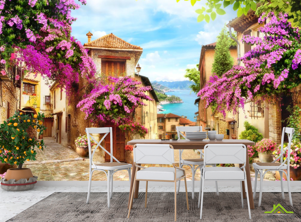 выбрать Фотошпалери Дворик Фотообої на кухню на стіну