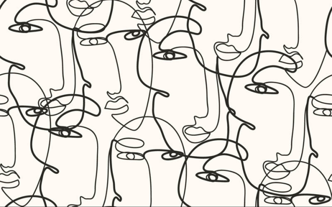 Фотообои Линейные лица