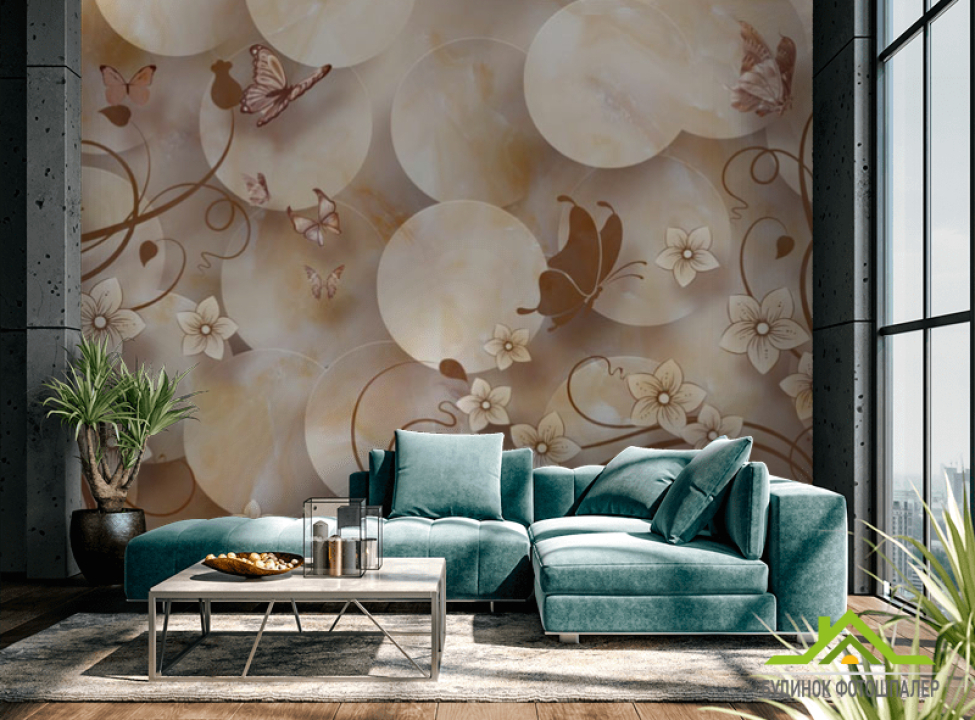 выбрать Фотошпалери мармур з квітами Фотошпалери різні на стіну