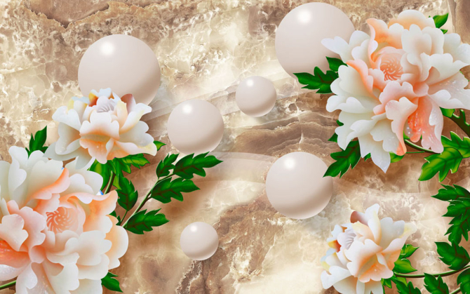 Фотошпалери Барельєфні квіти