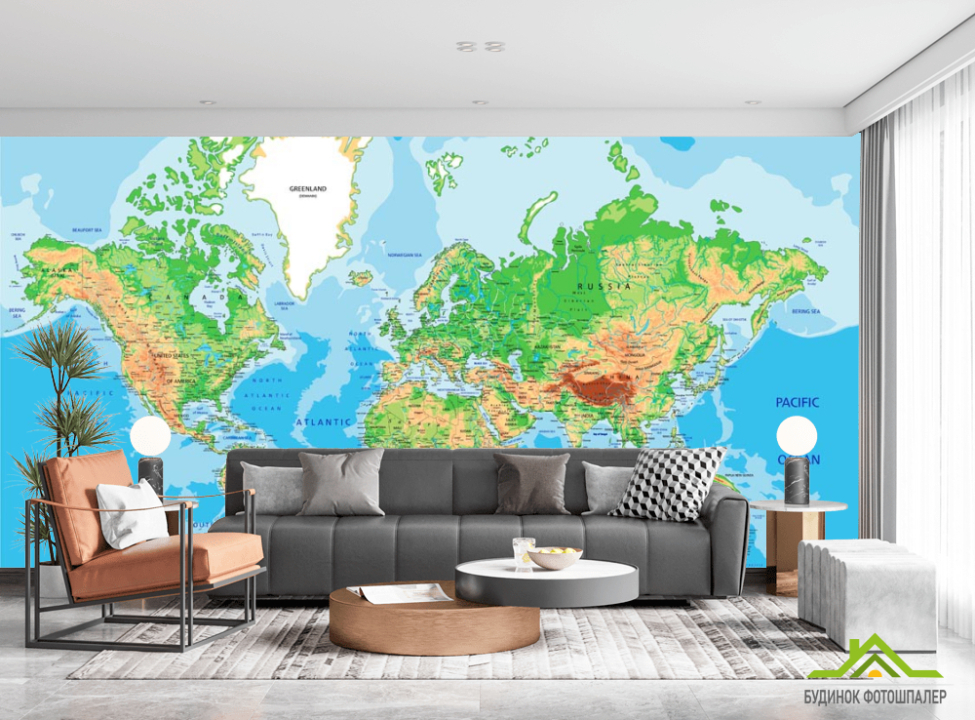 выбрать Фотошпалери Карта Фотошпалери карта Світу на стіну