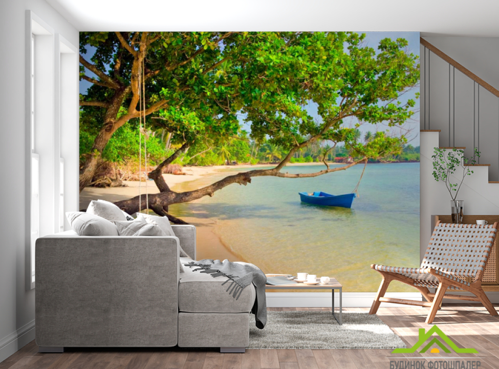 выбрать Фотообои Пришвартованая лодка Фотообои Корабли на стену