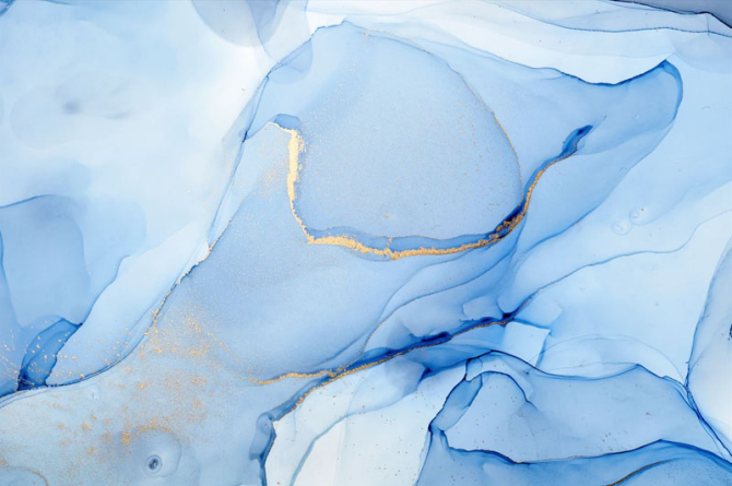 Фотошпалери Блакитний флюїд з золотом