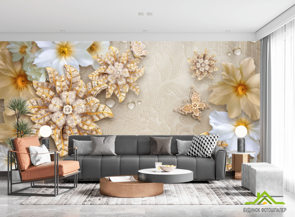 выбрать Фотошпалери 3D квіти Фотошпалери квіти 3d на стіну