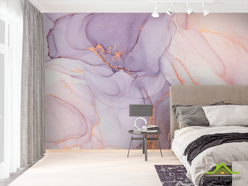 Фотошпалери рожевий флюїд арт