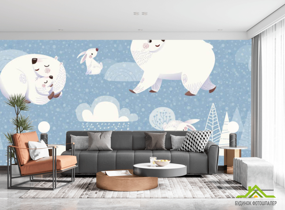 выбрать Фотошпалери білі ведмедики Фотошпалери різні на стіну