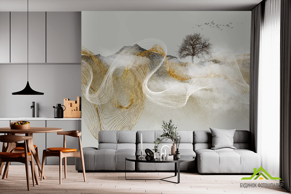 Фотообои золотая абстракция