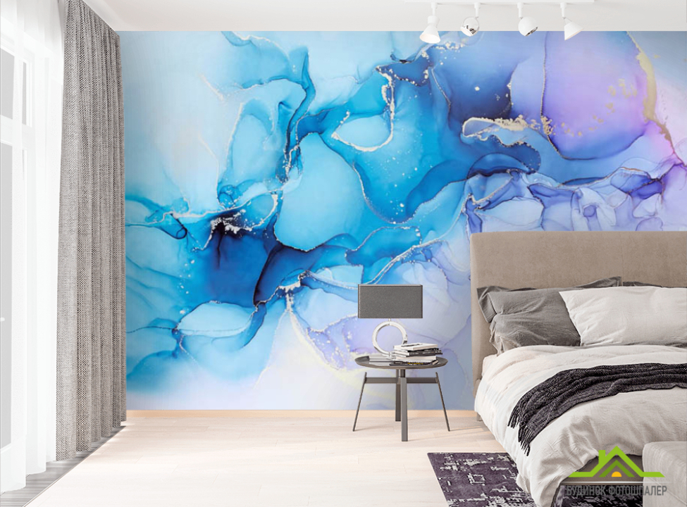 выбрать Фотошпалери Блакитний флюїд Фотошпалери Fluid art на стіну