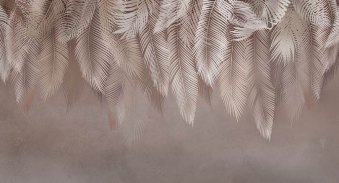 Фотообои Коричневые листья перья