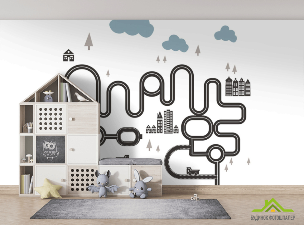 выбрать Фотошпалери Будиночки з лабіринтом Фотошпалери Little kids на стіну