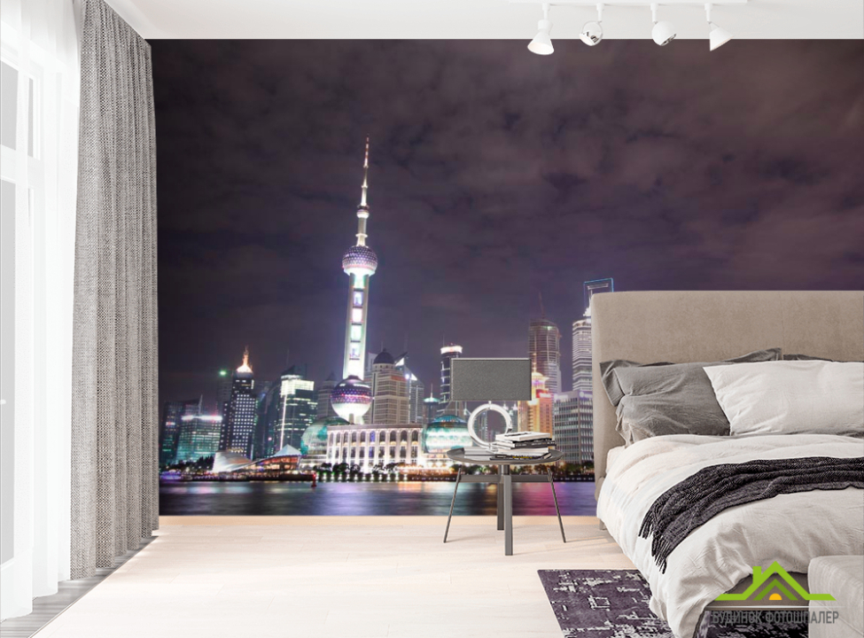 выбрать Фотошпалери Вода, місто, небо Фотошпалери Сучасний місто на стіну