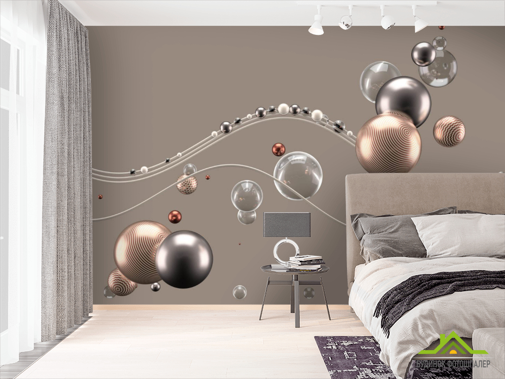 Фотошпалери Золоті кулі 3д