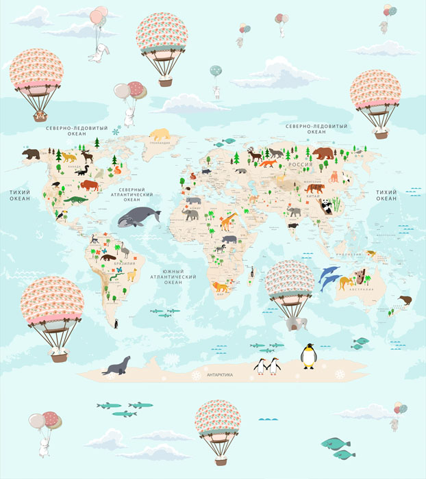 Шпалери в дитячу Карта