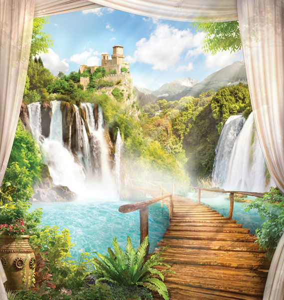 Фотошпалери Доріжка до водоспаду