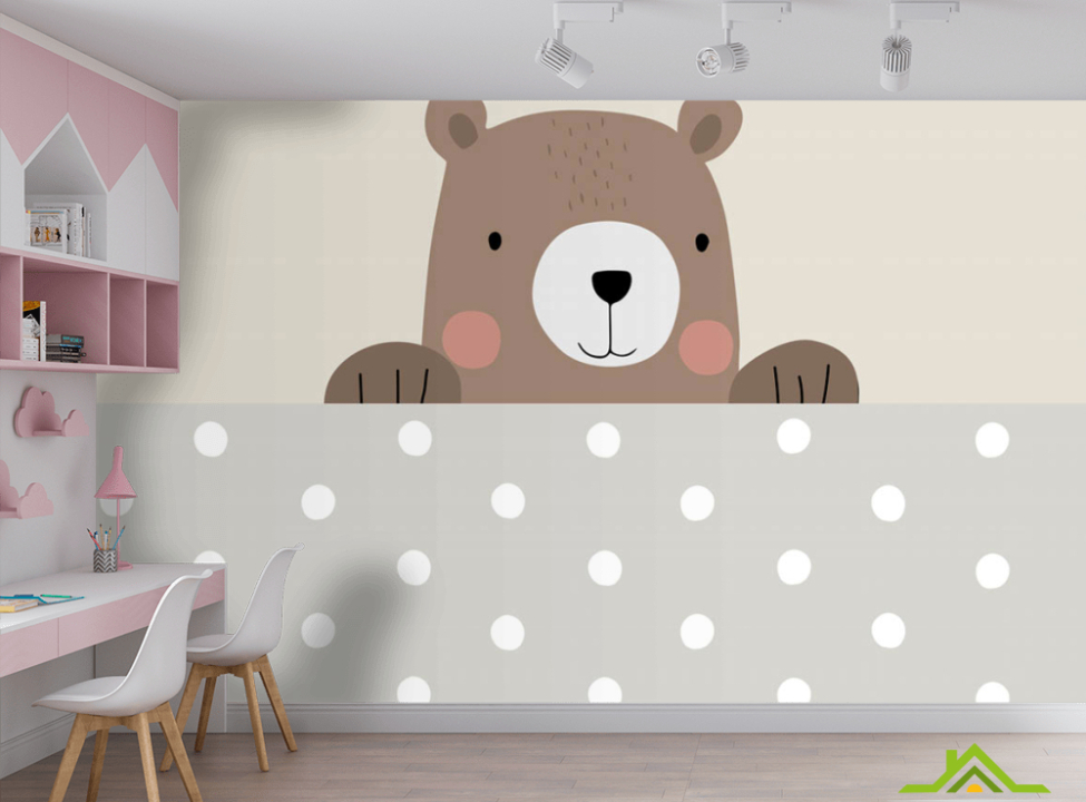 выбрать Фотообои Мишка на бежевом фоне Фотообои Little kids на стену