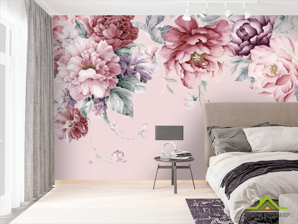 Фотошпалери півонії зі стелі