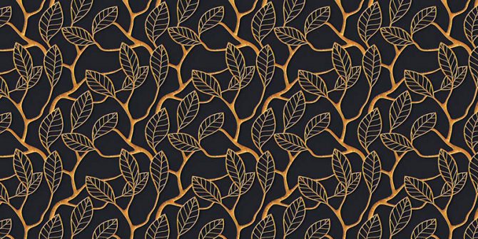 Фотошпалери золоті листя 3д