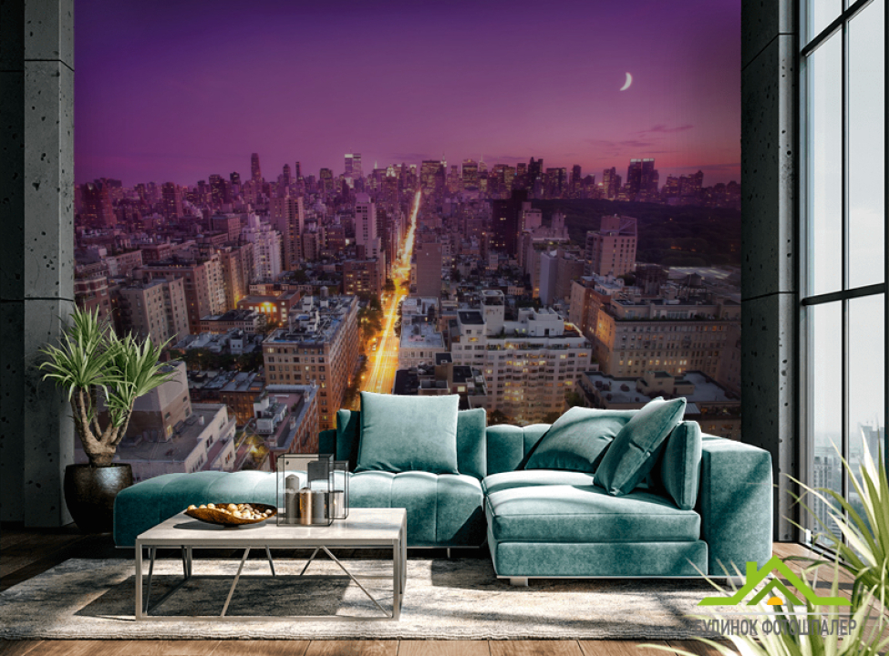выбрать Вид на ночной город Фотообои Город на стену